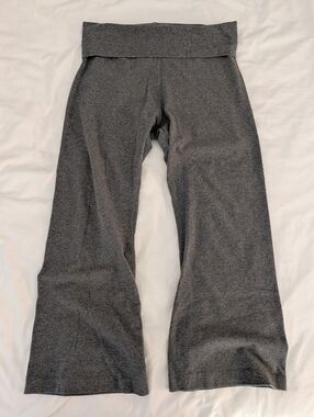 Hard Tail Cropped Pant Cotton Blend Straight Leg Fold over Waist Size Large